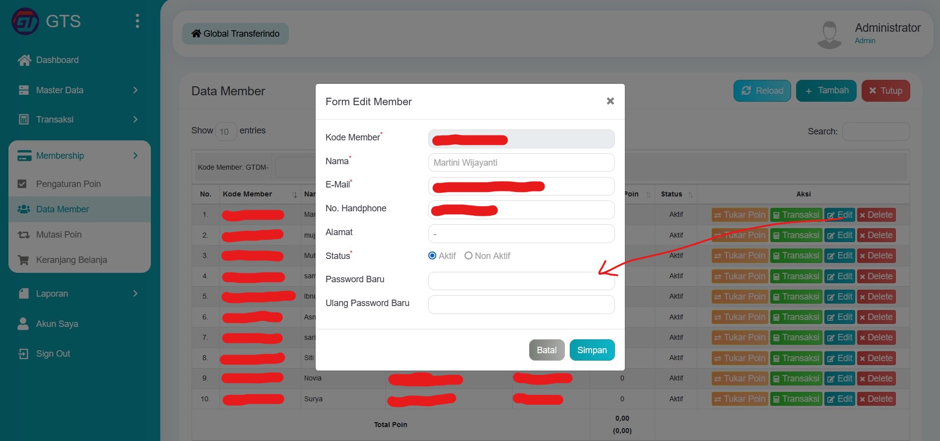 Edit data member