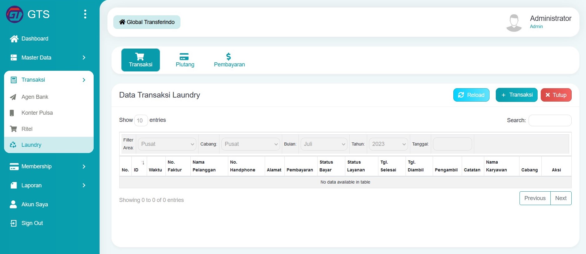 Transaksi Laundry