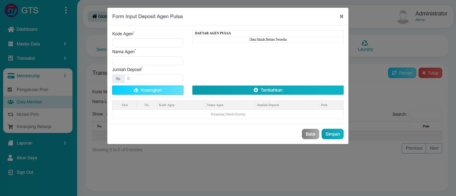 Transaksi member deposit agen pulsa